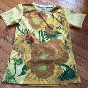 Yellow Sunflower Short Sleeve Tee for Women
